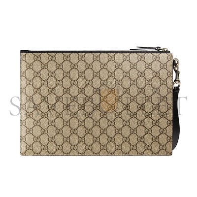 GUCCI BESTIARY GG SUPREME BEE PRINT POUCH 473904 9CD1N 8666 (30.5*21*1.5cm)